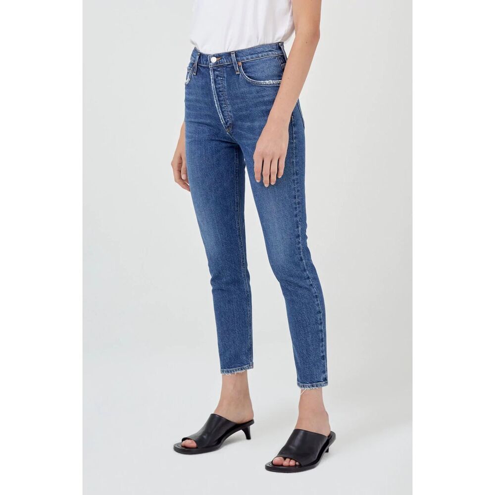 Agolde Jeans NICO HIGH RISE SLIM STRAIGHT Button Fly Cycle Blue 28